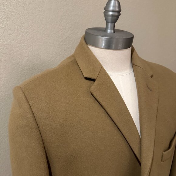 JCrew Men's Overcoat Tan XL Tall Mayfair Topcoat - Picture 2 of 5
